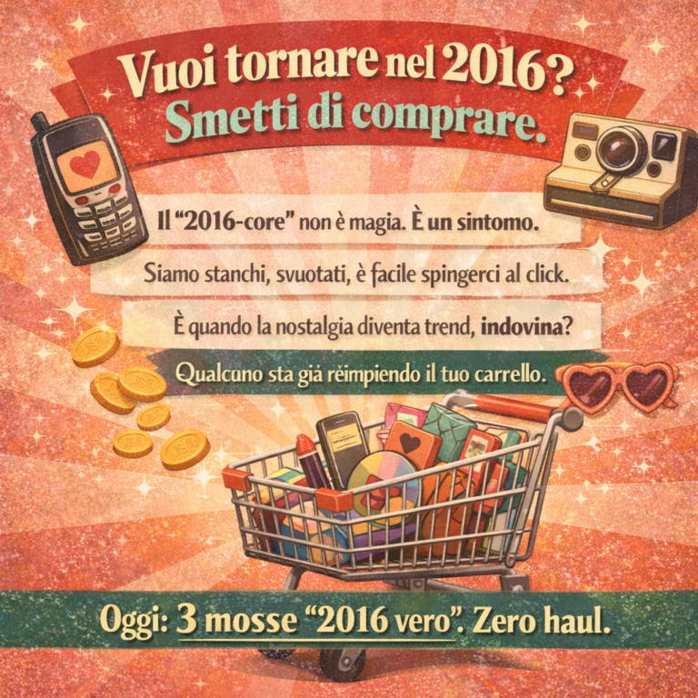 Vuoi tornare nel 2016? Perfetto. Smetti di comprare.