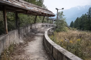 La pista da bob di Cesana Torinese costruita per le Olimpiadi di Torino 2006 e abbandonata nel 2011: esempio di infrastruttura olimpica dismessa