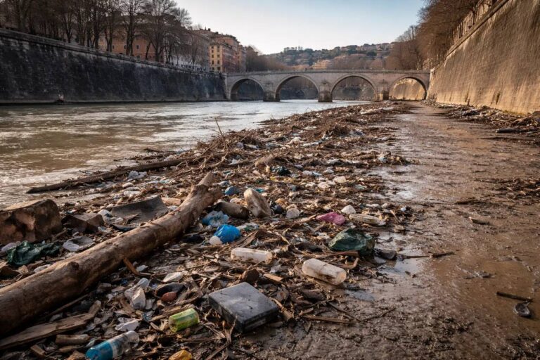 Il Tevere dopo la piena: cosa rivelano davvero fango e detriti sulle banchine
